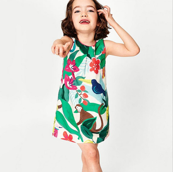 Sleeveless Dress children clothing flower summer dresses for girls cotton 2-7Years toddler clothes high quality kids dress wholesale