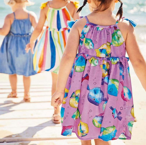 2019 New sea dresses for girls 2-7years Party costumes for kids girl clothing dresses baby clothing Made In China Mixed Sizes Wholesale