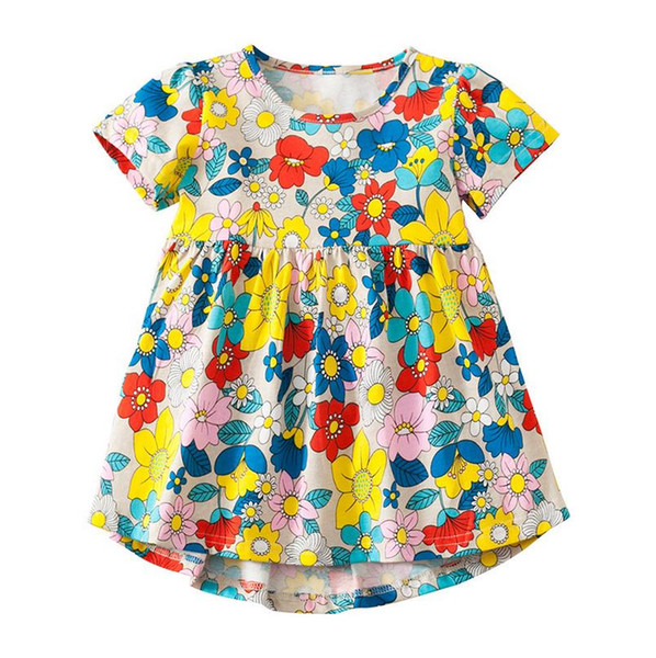 Flower baby clothes dress for girls Crew Neck summer beautiful children dresses christmas costumes for kids animals children clothes dress