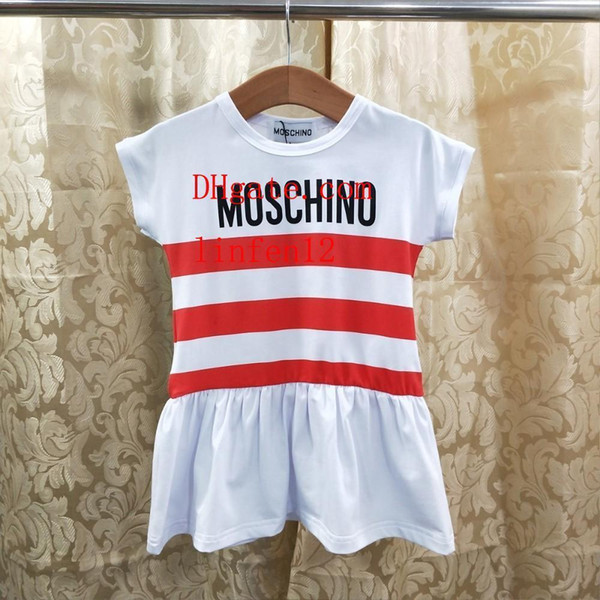 2019 New summer children s skirt girl s high quality dress amazing temperament stripe