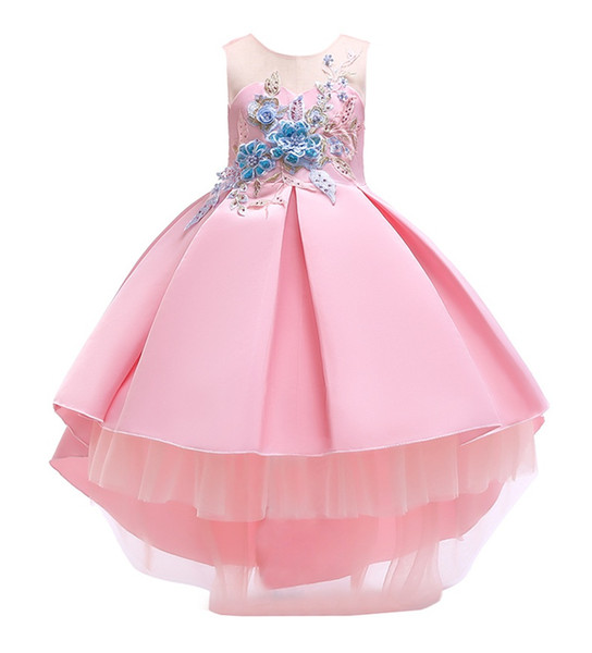 Baby Girls Lace Flowers Dress 2019 Kids Dresses For Girls Princess Dress Infantil Party Dress Girl Wedding Clothes For 100-150cm