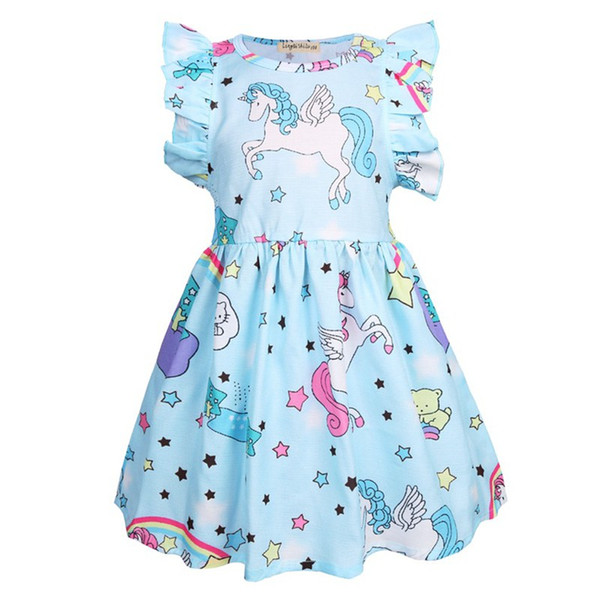 Girls Unicorn Christmas Dress 2018 Kids Dresses For Girls Princess Clothes Girl Unicorn Dress And Headband