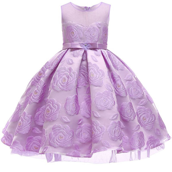 Girls Rose Dress Kids Dresses For Girls Girl Evening Princess Dress Baby Kids Eleghant Dresses For 100-150cm