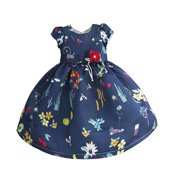 Baby Girls Strawberry And Plant Dress Kids Dresses For Girls Girl Summer Princess Dress 2019 Kid Party Clothes For 3-8Y