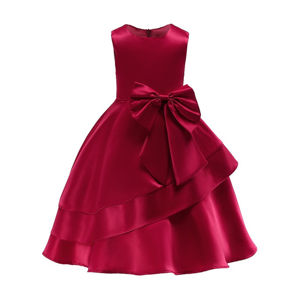 Baby Girls Big Bow Princess Dress 2018 Kids Party Clothes Toddler Elegant Dresses Fashion Wedding Dress For Girl