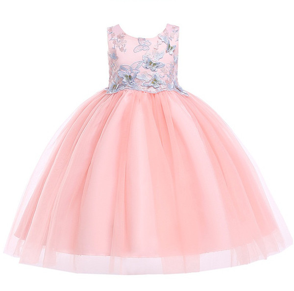 Baby Girls Lace Butterfly Dress 2019 Kids Dresses For Girls Princess Dress Infantil Party Dress Girl Wedding Clothes For 100-150cm