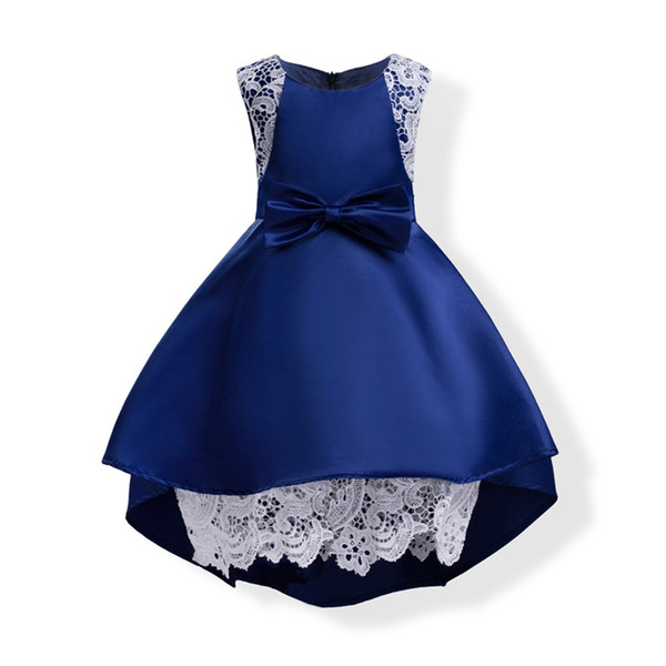 2017 childrens lace princess dresses kids party clothes baby girls high quality clothing toddler fashion bow dress for 100-150cm