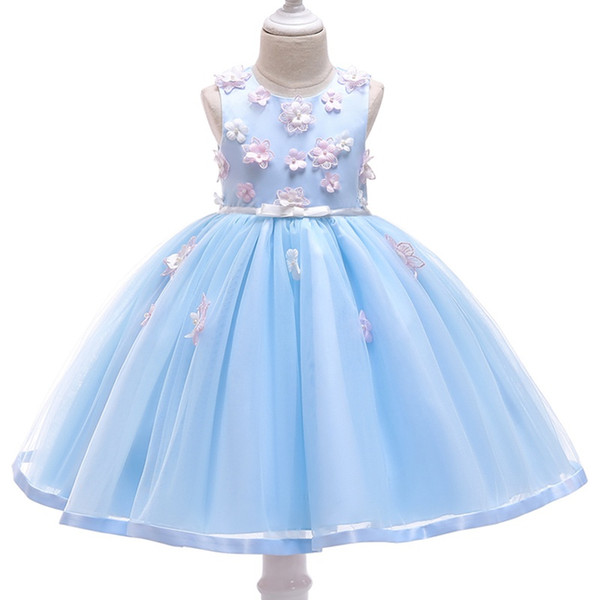 Girls Flowers TUTU Dress Kids Dresses For Girls Girl Evening Princess Dress Baby Kids Eleghant Dresses For 100-150cm