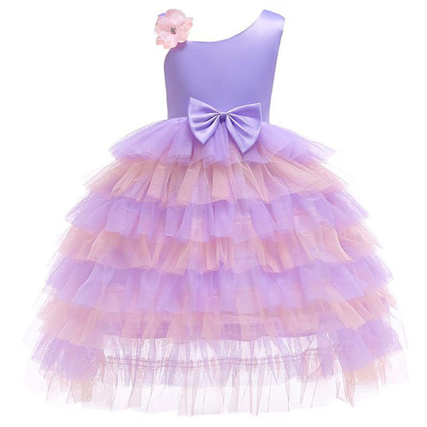 Girls TUTU Layered Dress 2019 Kids Dresses For Girls Girl Evening Princess Dress Baby Kids Elegant Party Dresses For 90-130cm