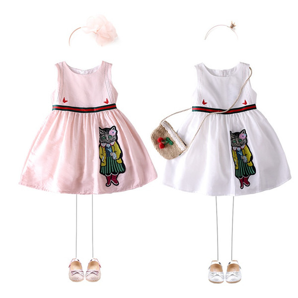 Girls Lady Cat Dress 2019 Kids Summer Dresses For Girls Girl Princess Dress Kids Casual Dress