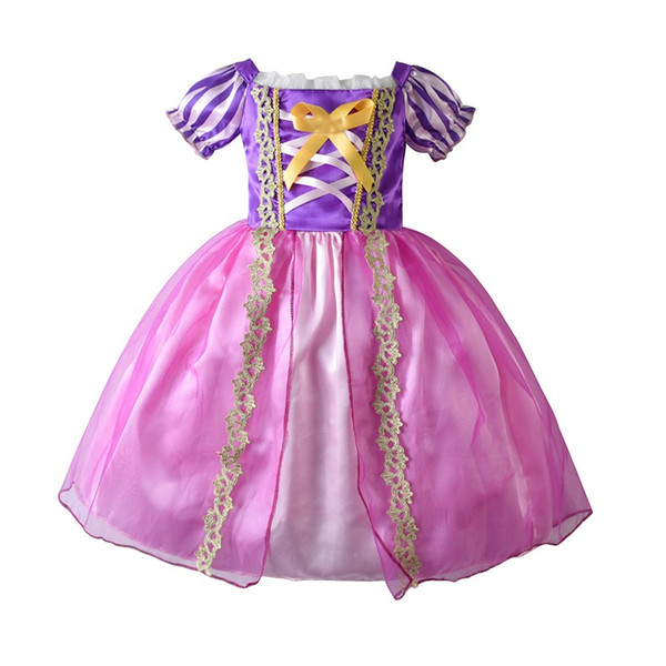 Girls Princess Cosplay Dresses 2019 Kids Summer Dresses For Girls Girl Purple Dress Girl Casual Dress For 80-130cm