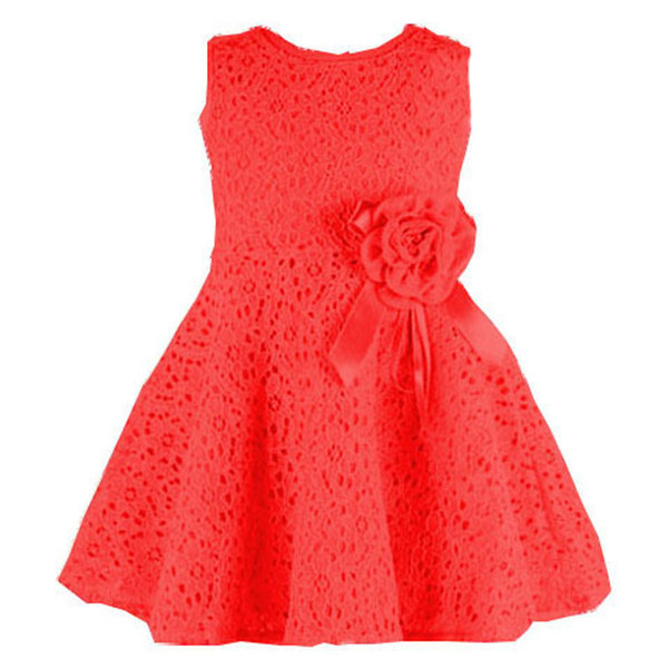 2019 Summer Baby Dress Lace Flower Sleeveless Newborn Baby Girl Dress 0-2 Years Infant Girl Princess Dress