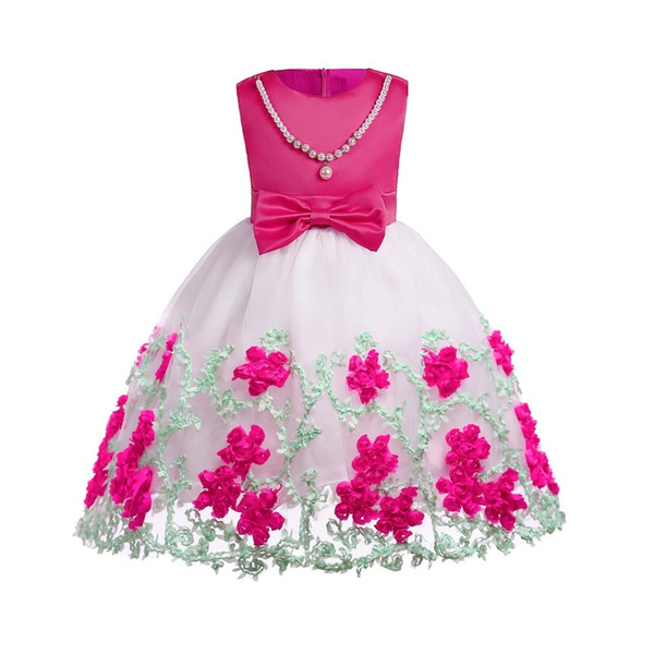 quality bebe girls fashion dress clothing children summer cotton bow party dress kids girls princess style dress baby outfits