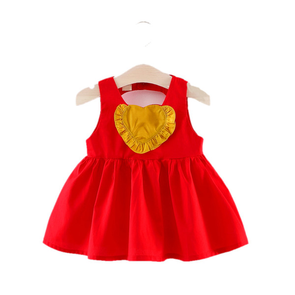 good quality Infant Girl Dress Summer Baby Princess Costume 2019 New Kids Clothes Girls Dresses Pure color Children Fashion Dress