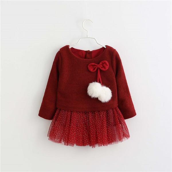 Bibicoal baby girls dress children giel warm clothes new winter cute simple princess dress kids clothes baby girls Parties dress