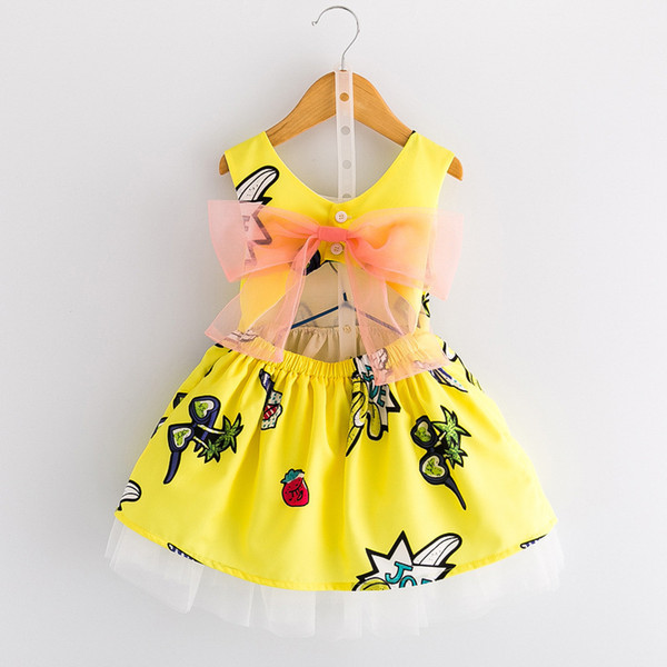 good quality 2019 summer girls dress floral print princess dresses for baby girls designer formal party dress kids casual clothes