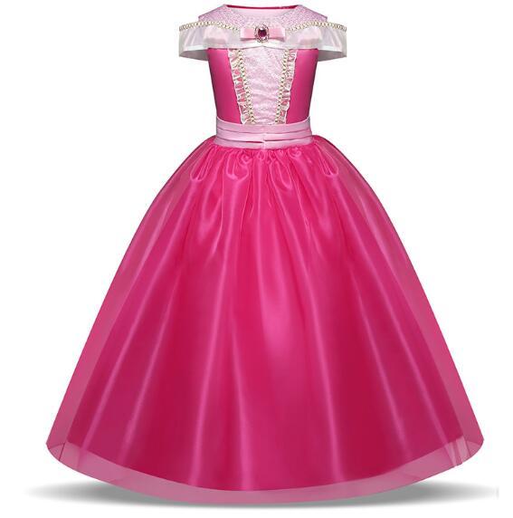 New Christmas big girls sleeveless sleeping beauty princess dress long skirt dress