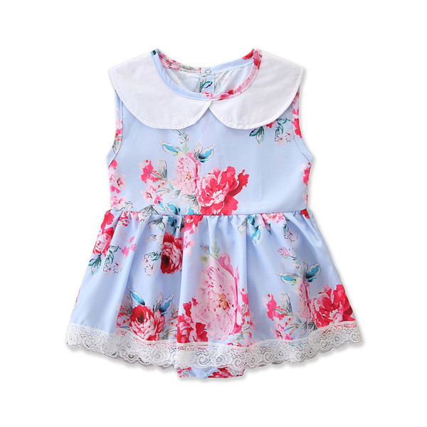 Summer new children's wear explosion lace girl floral sleeveless dress