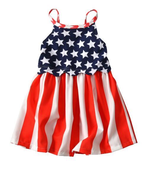 European and American style new children's clothing girls summer sling dress pleated skirt