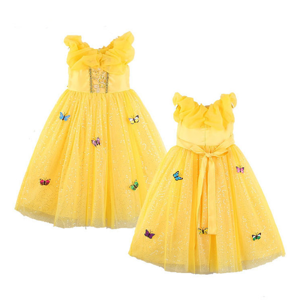 New children's clothing hot girls fashion 2 color summer butterfly dress pettiskirt princess dress mesh skirt