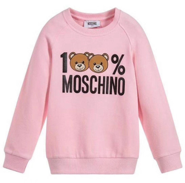 Kids Designer Sweatshirt Cute Bear Pattern Girls Pullovers Active Letters Boys Hoodies Brand Kids Clothes Wholesale 2020 Spring New