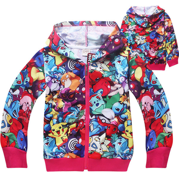 Hot Anime 3D Printed Kids Zipper Hoodies 2 colors 4-12t Boys Girls Hoodies Kids Girls Boys Outdoor Coat Kids Designer Clothes SS255