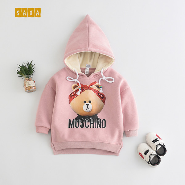 Baby girl sweater spring and autumn children cotton clothes baby cartoon print sweatshirts girl warm long-sleeved sweatshirts