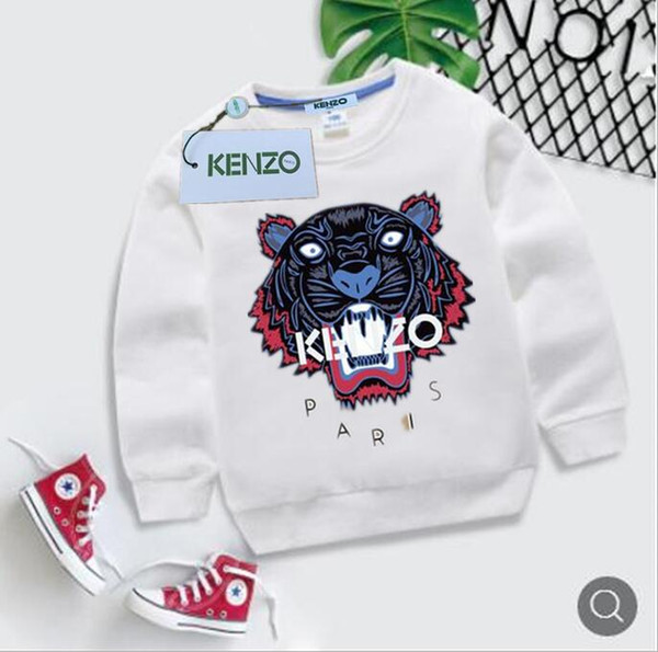 New Print Tiger Head Boys Girls Sweater Cotton Long Sleeve Shirt Fashion Sweater Casual Children's Shirt