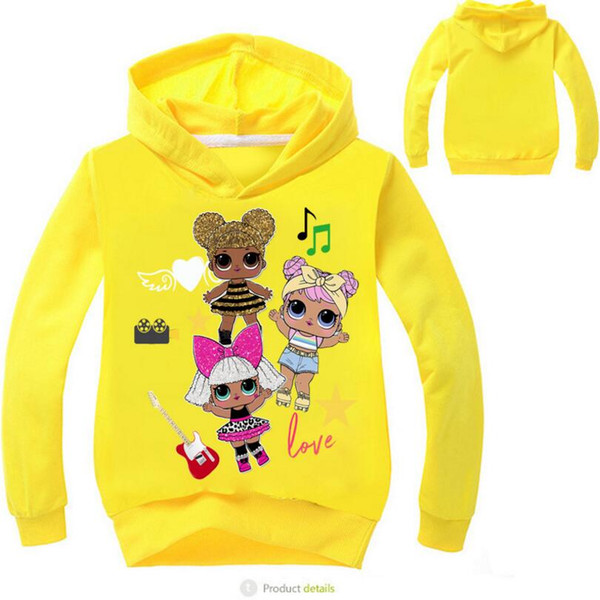 Wholesale- new Girls Hoodies Sweatshirts Cartoon Teenager Children Kids Hoodies Long Sleeves Sweatshirts for Spring Autumn Big Girls Hoodies