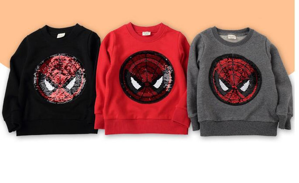 2018 autumn and winter new style clothes sequins reversible children's cotton sweater children's long sleeve cotton top