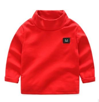 Hing quality Winter Autumn boy girl brand turtleneck sweatshirts high-necked fashion Cotton Bottoming shirt toddler kid clothing