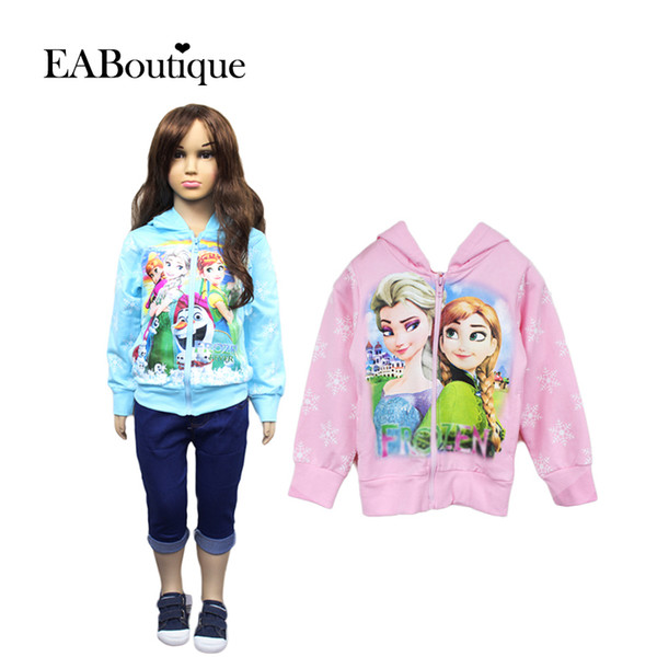 Wholesale- 2015 retail new fashion winter cartoon girls boys svitshot cotton full sleeve jackets kids casual hooded coat 1 pcs