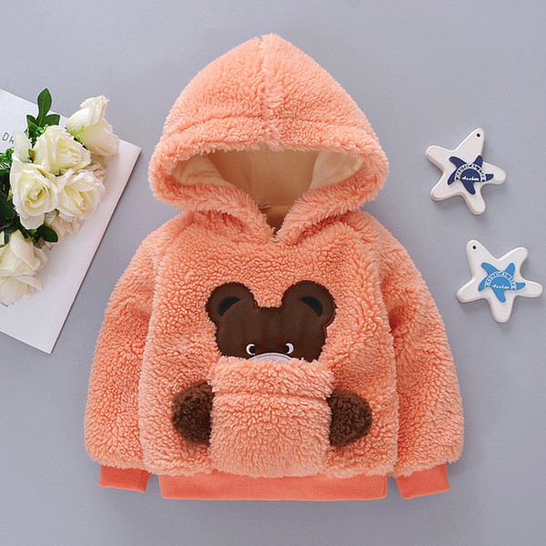 Hoodies & Sweatshirts Toddler Baby Girls Winter Windproof Cartoon Pullover Hoodie Warm Hooded Tops Clothing Drop Shipping