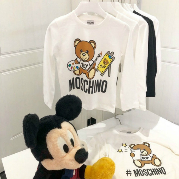 2020 Children Designer Fashion Sweatshirts Boys Girls Luxury Painting Bear Tops Long-sleeve Tshirts Kids Letter Printed Sweater