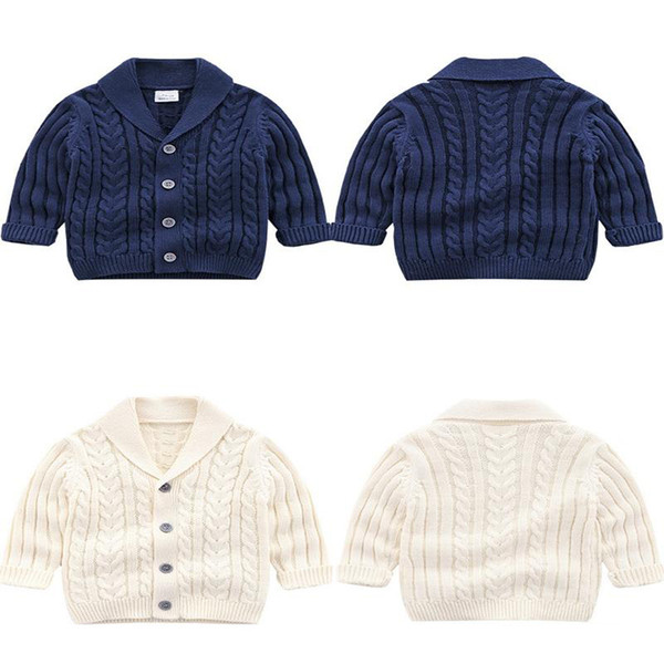 2020 New style baby cardigan boy sweater spring autumn knitting cardigan turn-down collar coat fashion warm kids clothes