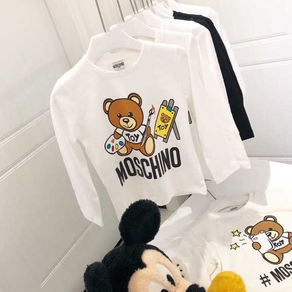 Children Designer Fashion Sweatshirts Boys Girls Luxury Painting Bear Tops Long-sleeve Tshirts Kids Luxury Brand Letter Printed Sweater Hot