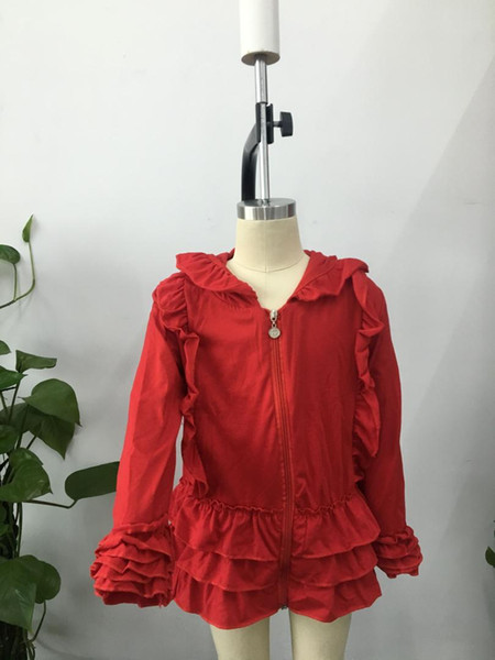 children cotton solid jacket long sleeve ruffle bottom red coat kids must-have items clothing