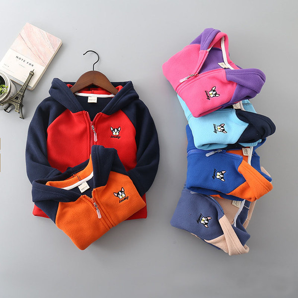 2018 spring autumn fleece children's jackets for girls child hoodies kids Stitching coats for boys baby sweatshirts