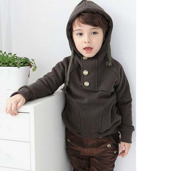 Warm Hoodies for kids Autumn Winter CHEAPEST Child Boy Kids Fleece Sweatshirt Cotton B0002 Long Sleeve with Pockets