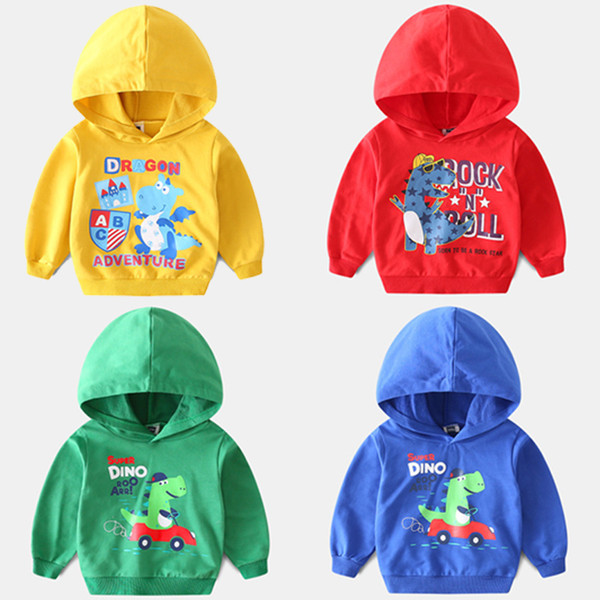 Kids Cartoon Dinosaur Hoodies 6 Design Autumn Casual Cartoon Letter Dinosaur Printed Hoodies Kids Designer Clothes Boys Sweatshirts 6M-5T 04