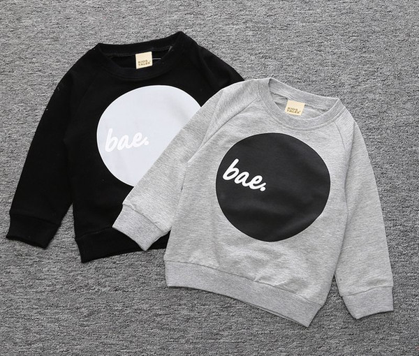 Boys ins Tshirt Sweatshirts Toddler kids Clothes Cute Letter bae Printing Sweatshirt Hoodies Full Sleeve Pullover Tops 1-5years free ship