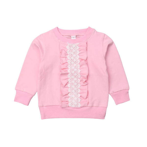 2019 Pudcoco Brand Baby Girls Sweatshirts Lace Floral Print Toddler Ruffle Pullovers Top Spring Autumn Long Sleeve Sweatshirts