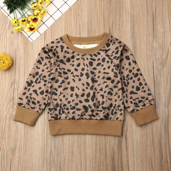 Boutique Girl Clothes 2019 Kid Baby Girl Long Sleeve Autumn Tops Leopard Sweatshirt Blouse Pullover Outfit