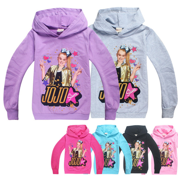 new fashion girl hoodie sweatshirt cartoon jojo siwa hooded coat for 4-12years girls kids children anime outerwear clothing