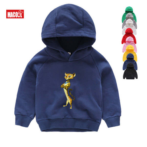 Girls Clothes Hoodies Sweatshirts Cartoon Madagascar Cute Funny Hoodies Autumn Send 3-15 Years Children Gift Sweatshirts