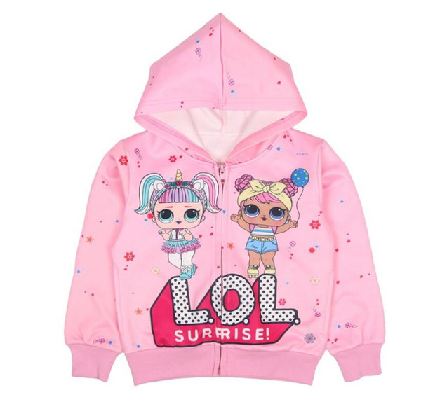 ins hot sale baby girls hoodies new style lol suprise boutique sweatershirts doll prints pink sweatershirts