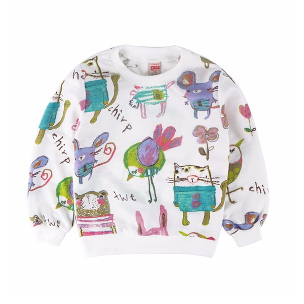 Animal Children Sweatshirt Girls Sweater Cotton Cartoon Kids Pullover Outfit Tops T-Shirts Girl Jumper 2-7Years Jersey Blouse