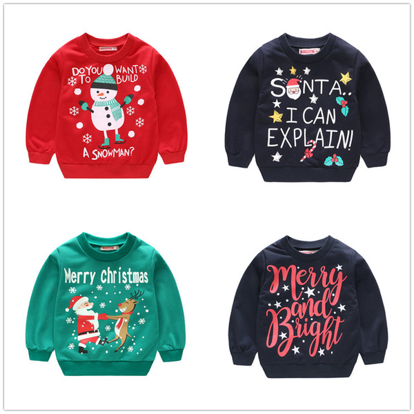 Merry Christmas Children's Clothing Boys Sweatshirt Baby Boy Clothes Girls Sweater Santa Costumes Kids Pullover Outfit Tops 1-5Years