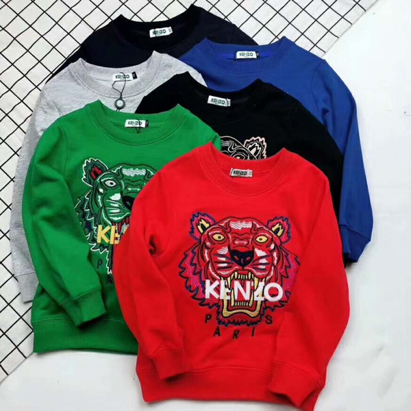 2018 brand Autumn New Product Children's Garment Children Cartoon Embroidery tiger Hoodies & Sweatshirts