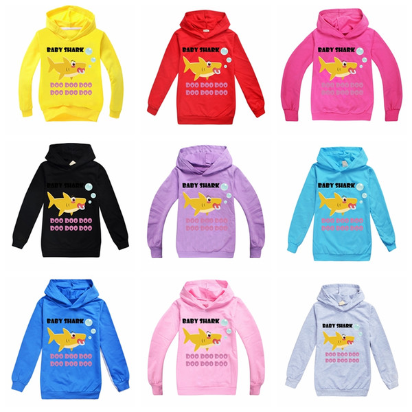 Baby Shark Hoodies kids 3D Shark Print Sweatshirts Cartoon Long Sleeve Pullover Shirts Hooded Baby Shark Tops GGA1833